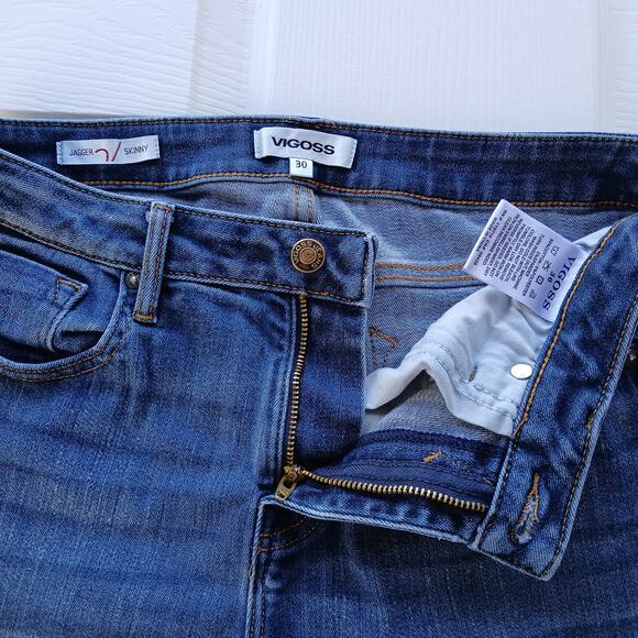 Vigoss Jagger Skinny Dark Wash 30 distressed  31"W 28"L ripped destruction - Picture 6 of 16